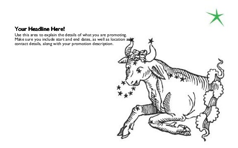 Taurus Full Colour Oversized Postcards