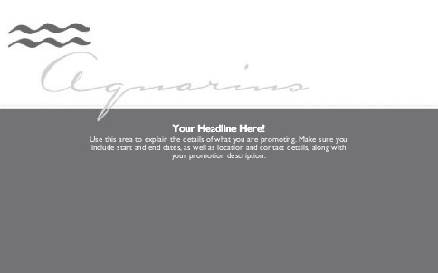Aquarius - Symbol Full Colour Oversized Postcards
