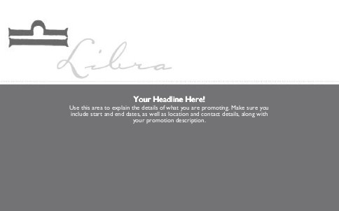 Libra - Symbol Full Colour Oversized Postcards