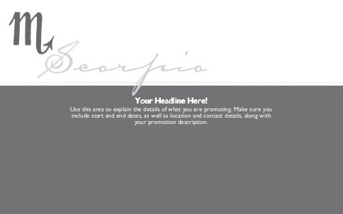 Scorpio - Symbol Full Colour Oversized Postcards
