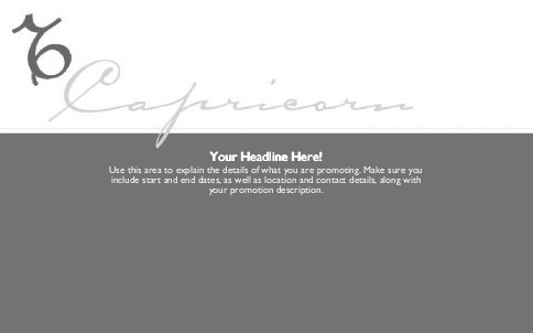 Capricorn - Symbol Full Colour Oversized Postcards