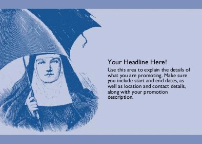 Nun with Umbrella Full Colour Standard Sized Postcards