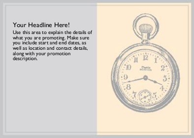 Pocket Watch Full Colour Standard Sized Postcards