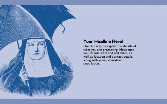 Nun with Umbrella Full Colour Oversized Postcards