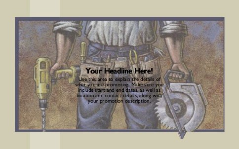 Tool Belt with Saw Full Colour Oversized Postcards
