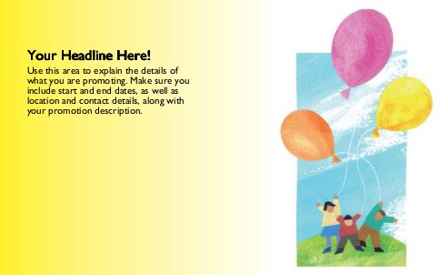 Children and Balloons Full Colour Oversized Postcards