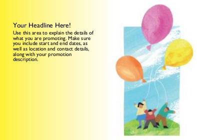 Children and Balloons Full Colour Standard Sized Postcards