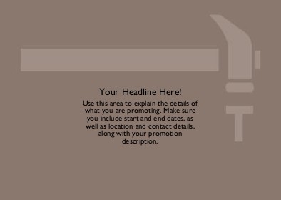 Hammer on Brown Background Full Colour Standard Sized Postcards