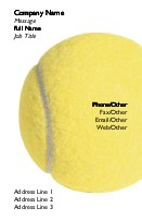 Tennis Ball Full Colour Business Cards