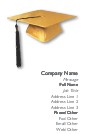 Yellow Graduation Cap Full Colour Magnetic Business Cards