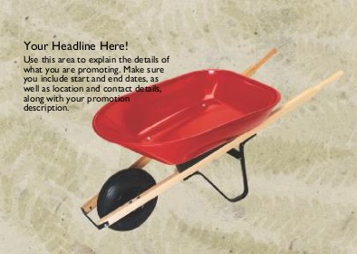 Red Wheelbarrow Full Colour Standard Sized Postcards