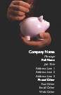 Small Pink Piggy Bank Full Colour Business Cards
