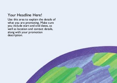 Globe Illustration Full Colour Standard Sized Postcards