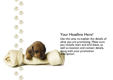 Puppy and Bone Full Colour Standard Sized Postcards