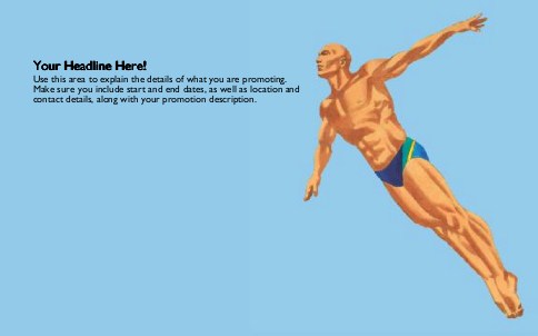 Man Diving Full Colour Oversized Postcards