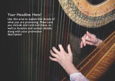Playing a Harp Full Colour Standard Sized Postcards