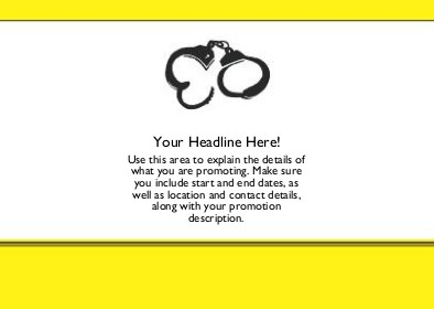 Handcuffs Full Colour Standard Sized Postcards