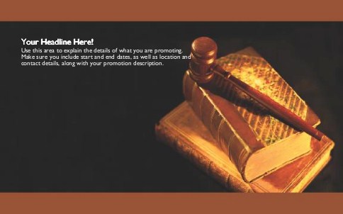 Gavel on Books Full Colour Oversized Postcards