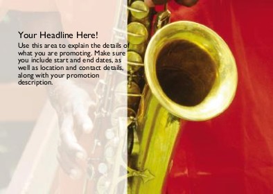 Saxophone Full Colour Standard Sized Postcards