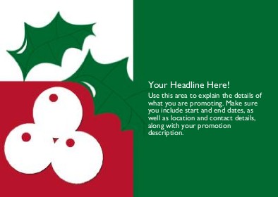 White Berries and Holly Full Colour Standard Sized Postcards