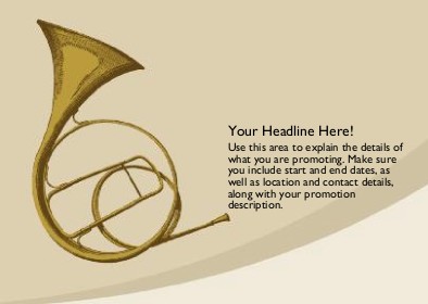 Brass Horn Full Colour Standard Sized Postcards