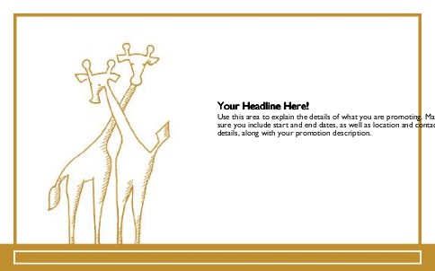 Giraffe Folk Art Full Colour Oversized Postcards