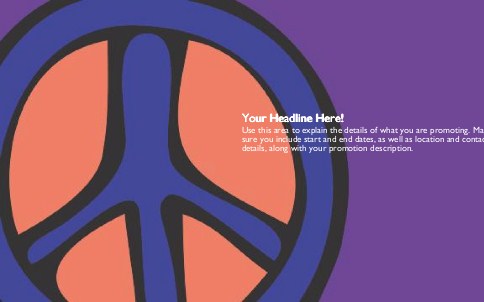 Groovy Peace Sign Full Colour Oversized Postcards