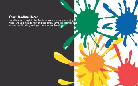 Paint Splatters Full Colour Oversized Postcards
