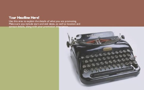 Old Typewriter Full Colour Oversized Postcards
