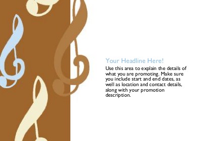 Brown and Blue Treble Clefs Full Colour Standard Sized Postcards