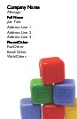 Plastic Baby Blocks Full Colour Business Cards