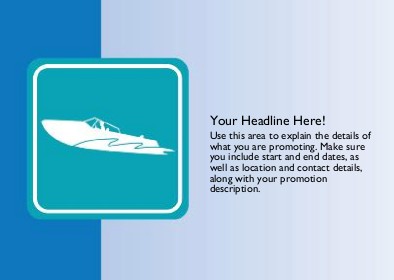 Speedboat in Light Blue Full Colour Standard Sized Postcards