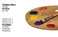 Paint on a Palette Recycled Business Cards