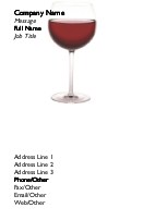 Glass of Red Wine Full Colour Business Cards