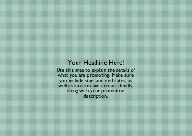 Dark Green Gingham Full Colour Standard Sized Postcards