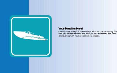 Speedboat in Light Blue Full Colour Oversized Postcards