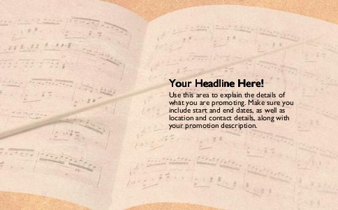 Sheet Music and Baton Full Colour Oversized Postcards