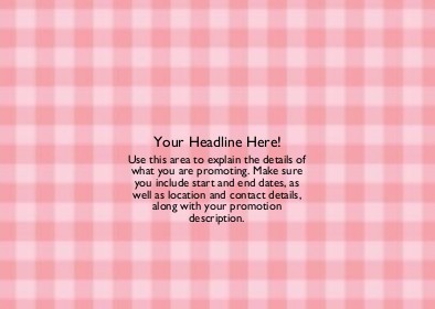 Red Gingham Full Colour Standard Sized Postcards