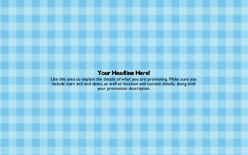 Aqua Gingham Full Colour Oversized Postcards