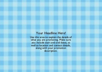 Aqua Gingham Full Colour Standard Sized Postcards
