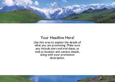 Alpine Lake Full Colour Standard Sized Postcards