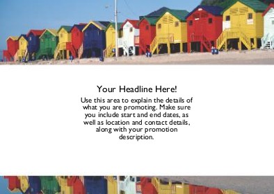 Colourful Beach Houses Full Colour Standard Sized Postcards