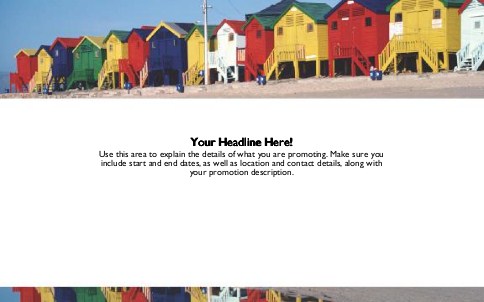 Colourful Beach Houses Full Colour Oversized Postcards