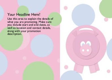 Polka Dot Piggy Bank Full Colour Standard Sized Postcards
