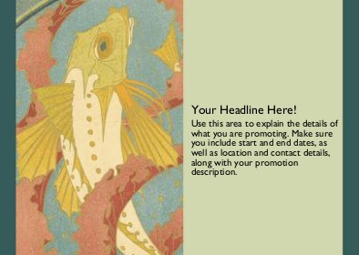 Art Nouveau Fish Full Colour Standard Sized Postcards