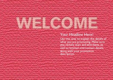 Red Welcome Mat Full Colour Standard Sized Postcards