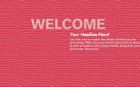 Red Welcome Mat Full Colour Oversized Postcards