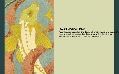 Art Nouveau Fish Full Colour Oversized Postcards