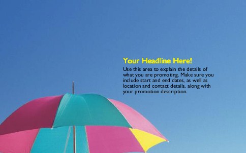 Colourful Beach Umbrella Full Colour Oversized Postcards