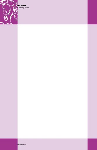 Scrolling Flowers-Light Purple Large Note Pads
